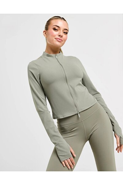 Nike Zenvy Dri-Fit Training Full-Zip Long-Sleeve Uzun Kollu Yeşil Kadın Sweat...