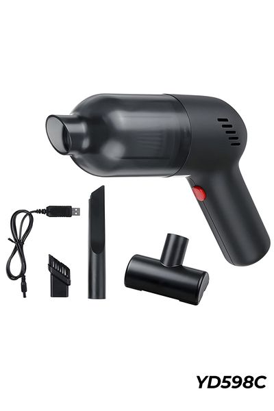Generic YD598C Handheld Mini Vacuum Cleaner with 120W Motor, 8000PA Suction, USB Rechargeable – Black