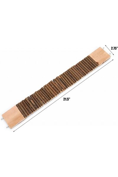 Yesland Set of 2 Yesland Hamster Hanging Bridges, Wood, Natural, 55 x 7.9 cm