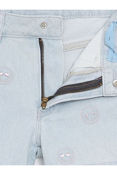 LC Waikiki Pantaloni scurți de jeans pentru fete brodați