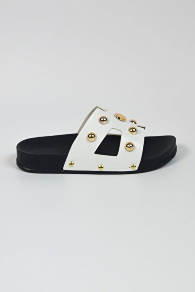 AkınalBella Παντόφλες με μοτίβο με καρφίτσες Esilax Skin Gold 23055201Z