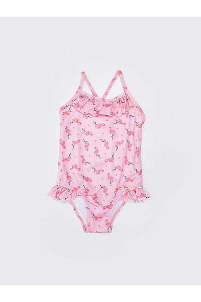 LC Waikiki Flexible Fabric Printed Baby Girl Swimsuit