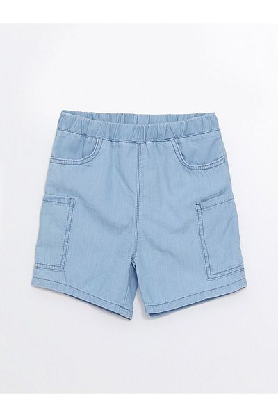 LC Waikiki Elastic Waist Girl's Cargo Jean Shorts