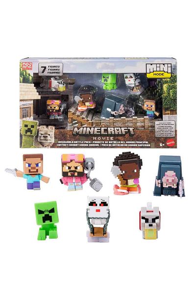 MINECRAFT Movie Overworld Battle Set of 7 Action Figures Jfm37