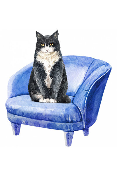 INOVATIX Σετ 8 τεμαχίων, αυτοκόλλητο γάτα στην πολυθρόνα, INOVATIX®. 6 εκ.