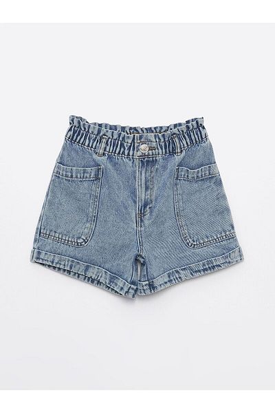LC Waikiki Girl's Jeans Shorts with Elastic Waist