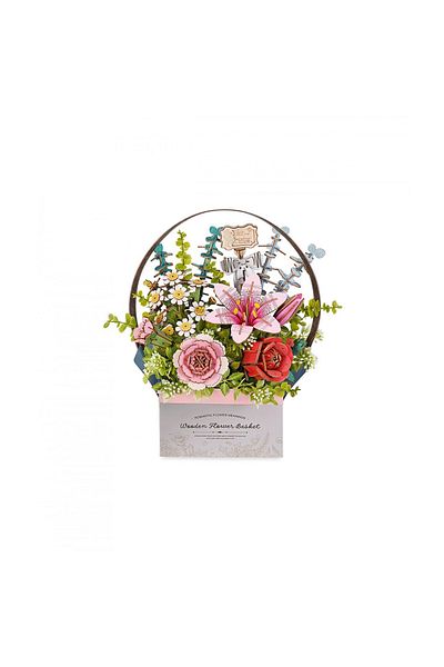 Rolife 3D Puzzle, Wooden Flower Basket, Rowood, 428 pieces