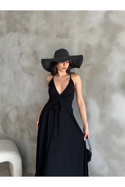 Moda Lounge Double Breasted Collar Woven Dress Solid Color
