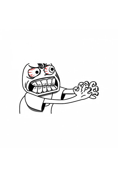 INOVATIX Set de 8 piese, autocolant meme cu un trol nervos, INOVATIX®. 6 cm