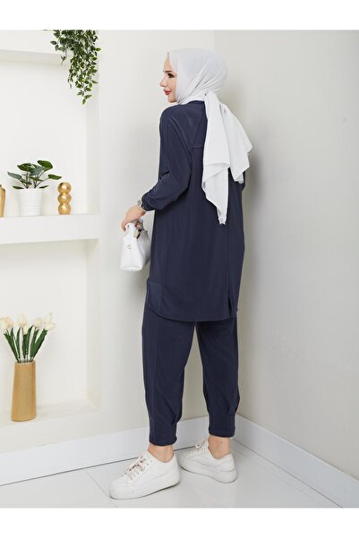 MODAMÜNASİP Our Very Stylish Alya Baggy Detailed Trousers Suit with the Most Beautiful Colors