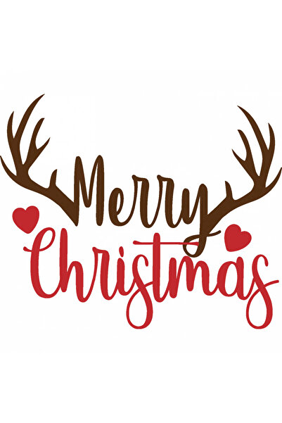 INOVATIX Set de 8 autocolante cu coarne de cerb, Crăciun fericit, INOVATIX®. 6 cm