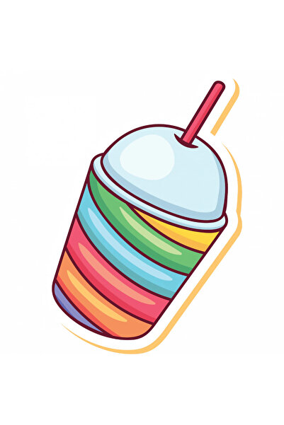 INOVATIX Set de 8 autocolante milkshake curcubeu, INOVATIX®. 6 cm