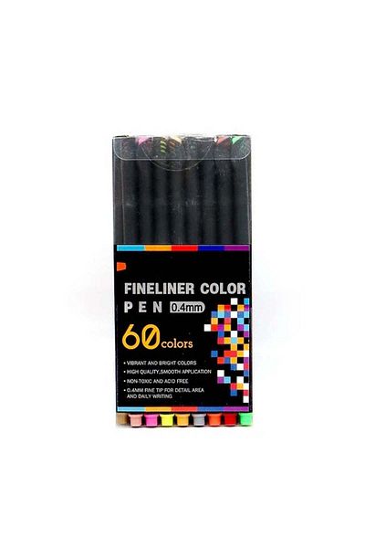 huitich Fineliner Color Pen Set - 60 Colors (0.4mm)