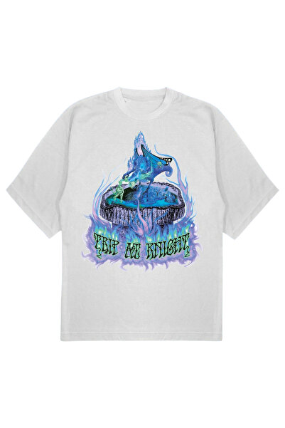 SVART WEAR Tricou TRIP AT KNIGHT tricou supradimensionat alb