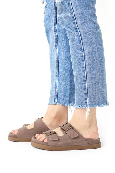SOFT Women's Mink Suede Buckle Orthopedic Daily Slippers–Comfortable Sole Summer Sandals Stylish and Comfortable