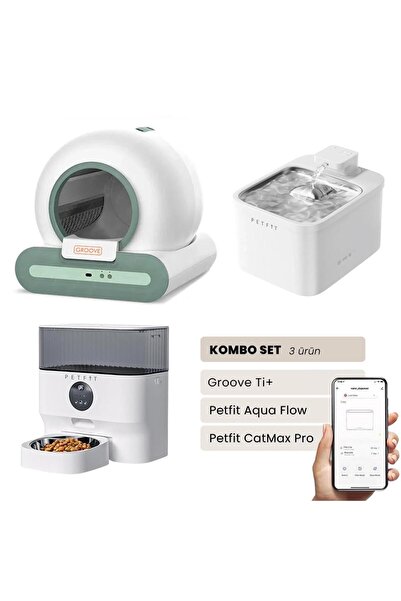 Petfit Groove Ti+ Akıllı Otomatik Kedi Tuvaleti Yeşil - Petfit Aqua Flow Akıl...
