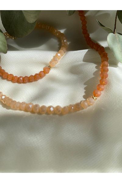 sabiha aksesuar Crystal Bead Necklace and Bracelet Set