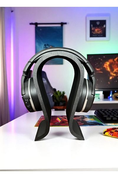 a life in games Black Headphone Holder Stand and Organizer – Holder Compatible for Bluetooth, Over-Ear and Headphones