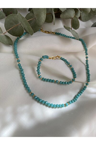 sabiha aksesuar Crystal Bead Necklace and Bracelet