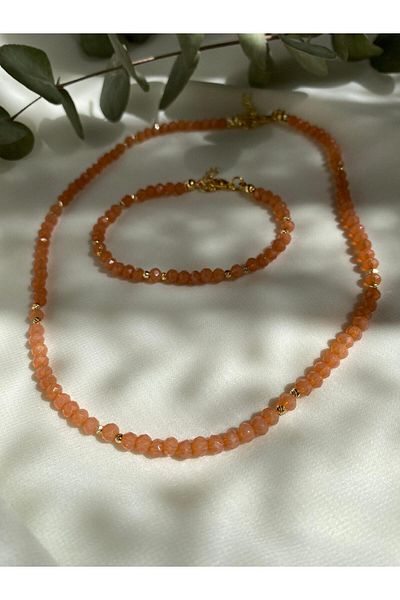 sabiha aksesuar Crystal Bead Necklace and Bracelet
