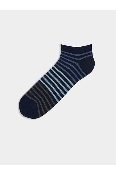 LC Waikiki Lcw Accessories Navy Blue Striped Men's Booties Socks
