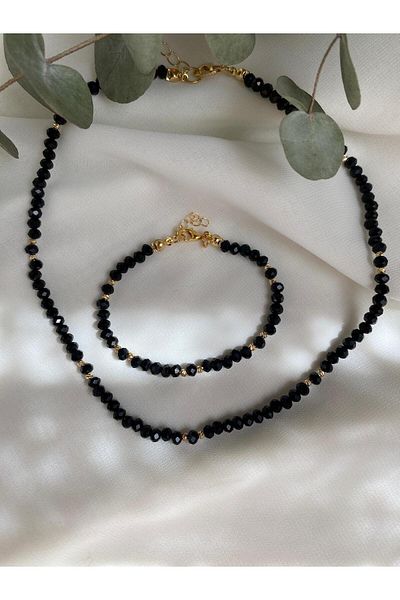 sabiha aksesuar Crystal Bead Necklace and Bracelet