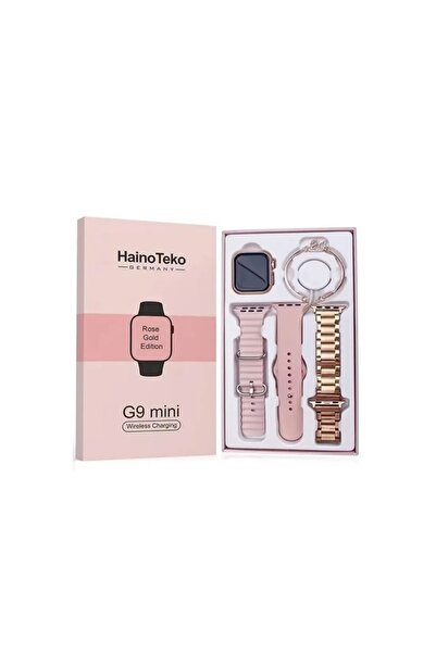 UCUZTEKNO Haini Teko G9 Mini Akıllı Saat Rose 3 Kordon Iphone Android Ios