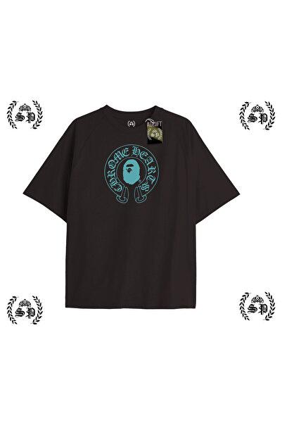 StartMore Y2k Chrome Baskılı Siyah T-shirt