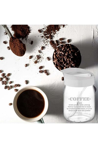 PUFO Recipient de sticlă cu capac, pentru cafea, 500 ml