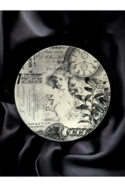 unique florya Μαύρο και άσπρο vintage χειρόγραφο διακοσμητικό πιάτο τοίχου με...