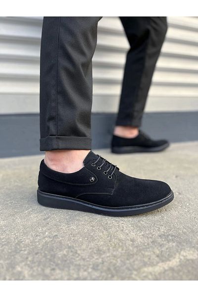 TB Terzi Bey Tb0610 Clasico Lace-Up Suede Men's Casual Classic Shoes Sst - Black
