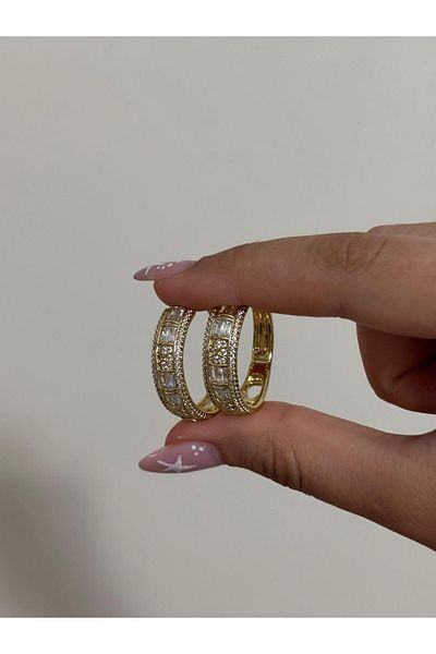 Akiha Aksesuar Luxury Stone Vintage Xuping Gold Earrings