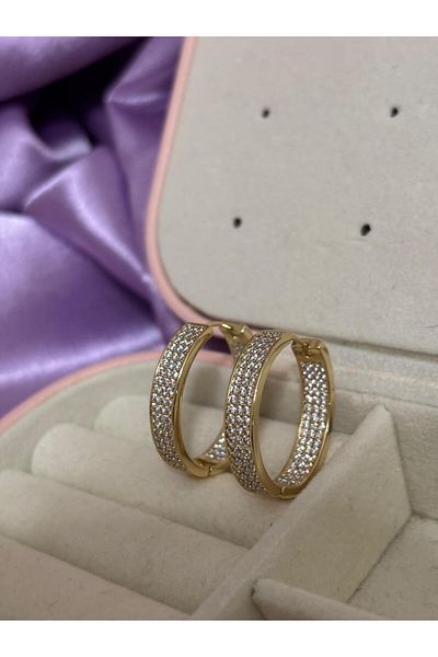 Akiha Aksesuar Gold Tiny Zircon Stone Xuping Vintage Earrings