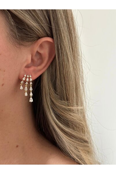 SU PERİSİ TAKI BİJUTERİ أقراط Vip Series الذهبية متعددة المظهر من حجر الراين