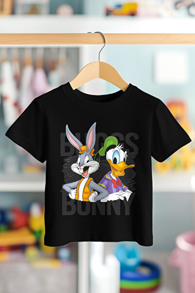 BookOrBook Tricou pentru copii Bugs Bunny și Dafy Art 100% bumbac de calitate...