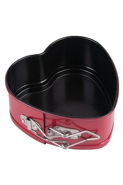 SyaMAG Baking Tray, Heart Pattern, Removable Wall, Metallic, 12x11x5cm, Red