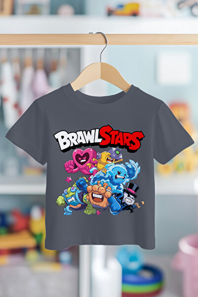 BookOrBook BrawlStars Най-добрите герои 100% памук Детска тениска с високо ка...