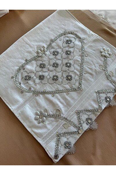 TUTUYA TEXTIL Вишивка голкою, модель серця, ручна робота, мереживне весільне рушник