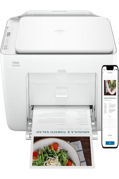 HP طابعة DeskJet Ink Advantage 2875 اللاسلكية للطباعة والنسخ والمسح الضوئي - أبيض