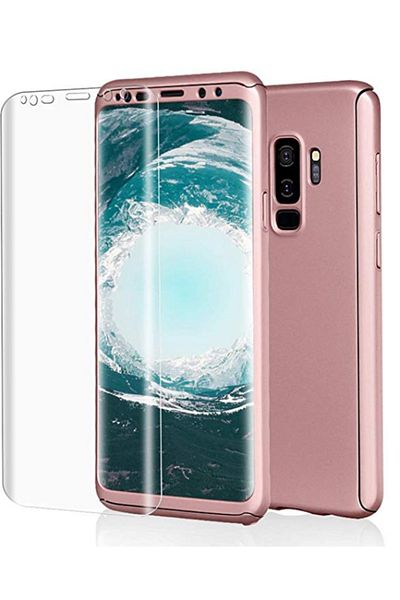 OEM Husă GloMax FullBody roz-aurie pentru Samsung Galaxy S9 Plus cu folie de protecție inclusă