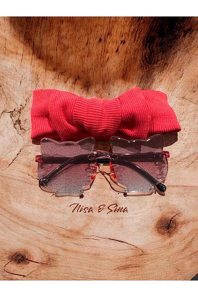 NİSASİNA Cat Glasses & Rib Hair Band Set of 2