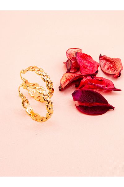luree accessories Chain Motif Vip Hoop Earrings