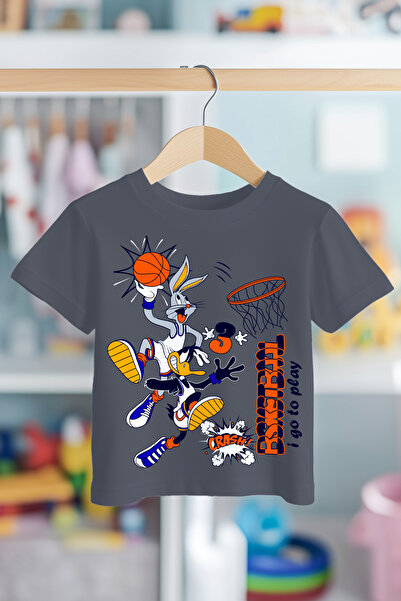 BookOrBook Tricou pentru copii Bunny și Daffy Basketball 100% bumbac de calit...