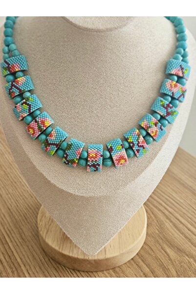 OEM Turkuaz Gerdanlık | El Yapımı Renkli Miyuki Kolye
