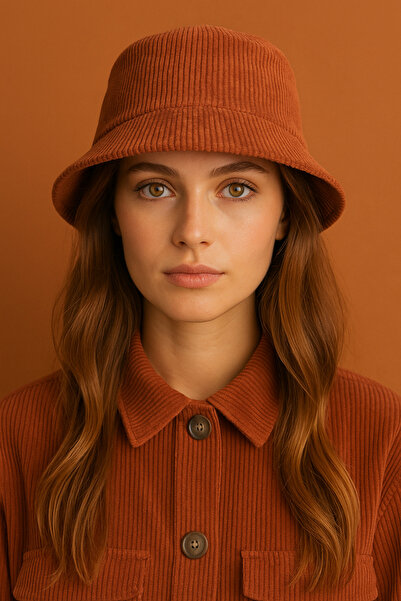 Nuva Land قبعة دلو مخملية نسائية