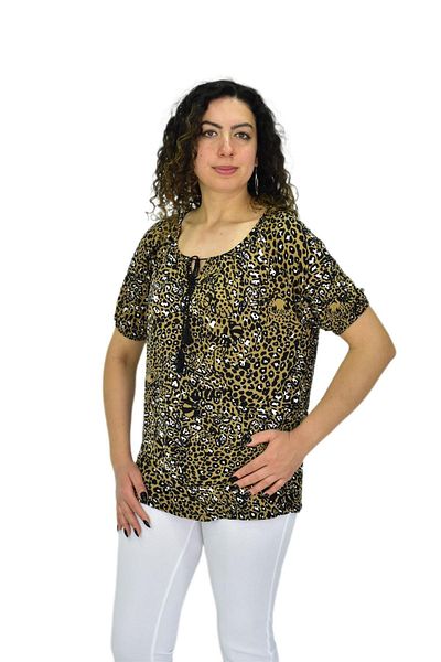 LİNSOLİTA Women's Short Sleeve Printed Blouse Bgl-St04702