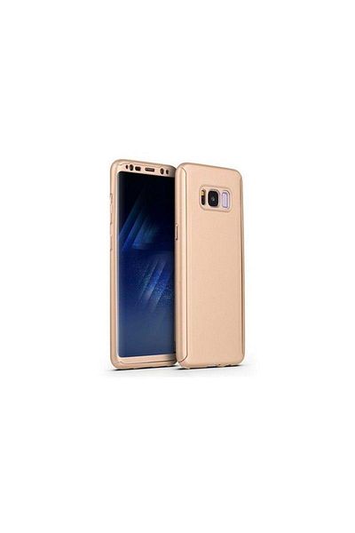 OEM Carcasă GloMax FullBody aurie pentru Samsung Galaxy S8 cu folie de protecție din sticlă inclusă