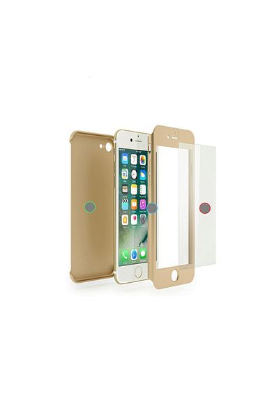 OEM Folie de protecție completă Ipaky pentru iPhone 7, 360° + sticlă, aurie