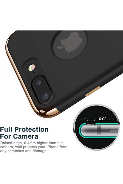 OEM Carcasă Apple iPhone 6/6S, Elegance Luxury 3 în 1 Neagră