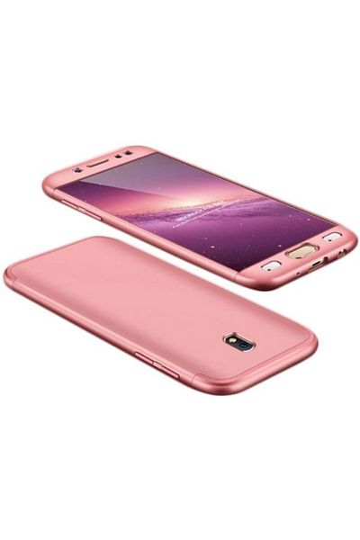 OEM Husa Samsung Galaxy J5 2017, FullBody Elegance Luxury, roz-auriu, acoperire completă la 360 de grade cu folie